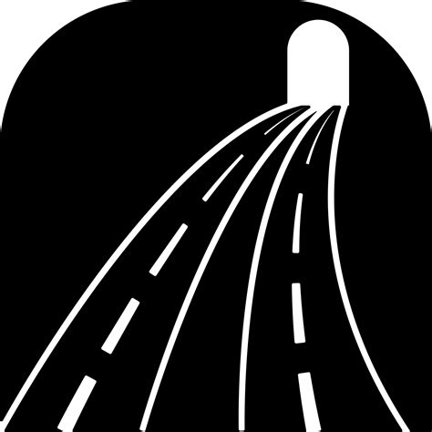 Flat Illustration Of Road Tunnel Icon In Black Color 24385147 Vector