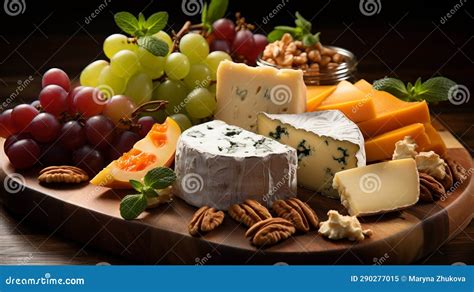 Cheese Plate with Different Types of Fermented Milk Products Stock Illustration - Illustration ...