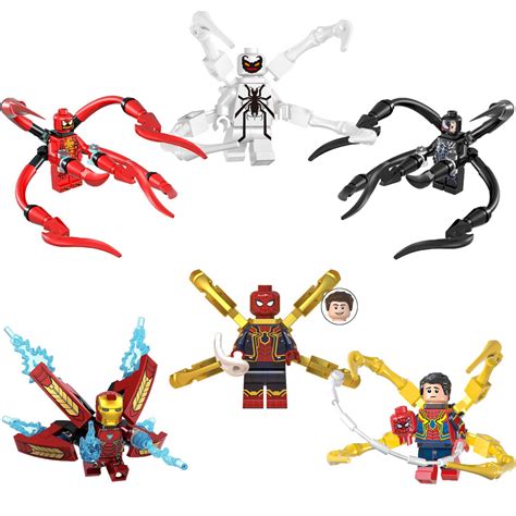 Superheroes Venom Anti Venom Carnage Ironman Spiderman Minifigures