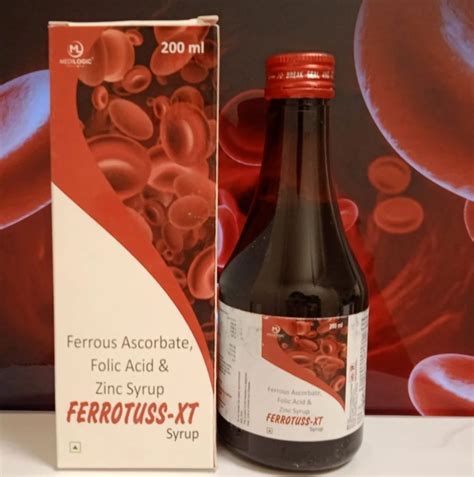 Ferrotus Xt Ferrous Ascorbate Folic Acid Zinc Syrup Packaging Size