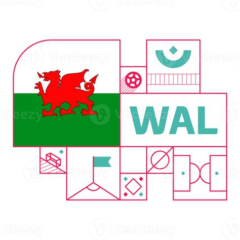 wales flag for 2022 football cup tournament. isolated National team ...