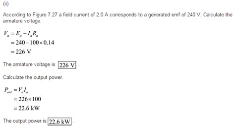 Solved The Constant Speed Magnetization Curve For A 25 KW 250 V Dc