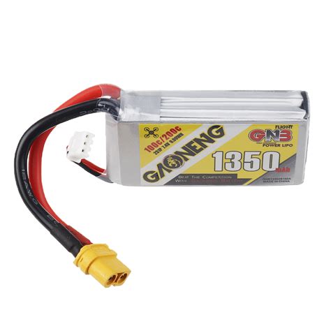 New Gaoneng GNB 7 4V 1350mAh 100C 2S Lipo Battery XT60U F Plug For RC