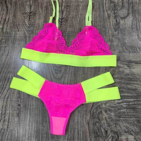 Lingerie Sexy Neon Faixa Grossa Tiras Sensual Fio Dental Parcelamento