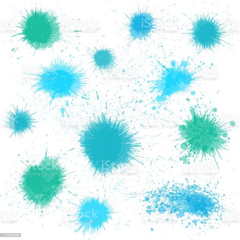 青いペンキの水しぶき 飛び散ったのベクターアート素材や画像を多数ご用意 飛び散った 青 水彩画 Istock