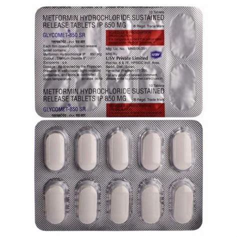 Metformin Hydrochloride Sustained Release Tablets 850 Mg At Rs 420 Box