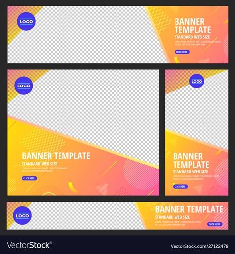 Set Web Banner Standard Size Royalty Free Vector Image