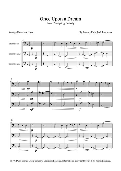 Once Upon A Dream Arr André Nusa Sheet Music Jack Lawrence Brass