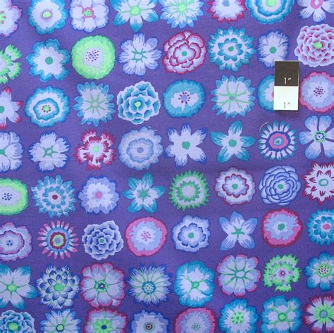 Kaffe Fassett Pwgp152 Button Flowers Purple Cotton Fabric By Y