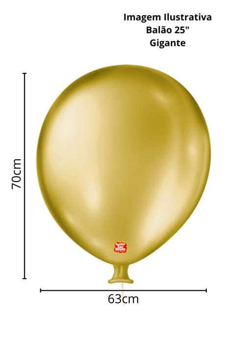 Balão Látex Gigante Liso Linha Cintilante Dourado São Roque