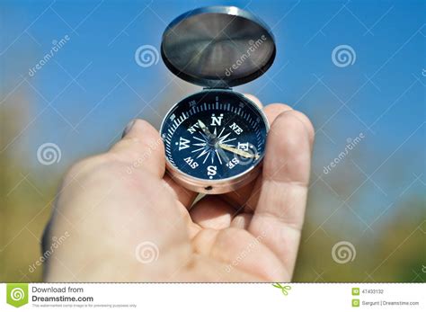 Compass In Hand Stock Photo Image Of Exploration Geography 47433132