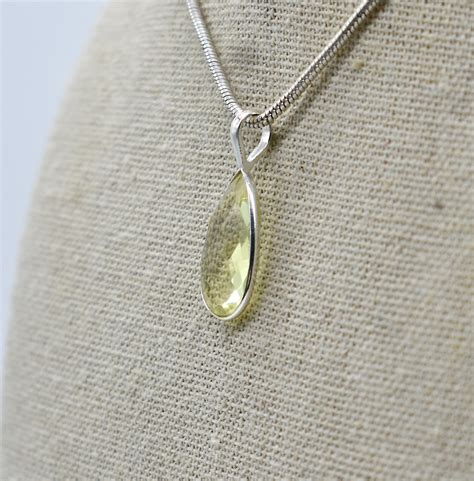 Lemon Quartz Pendant Sterling Silver Pendant Quartz Etsy