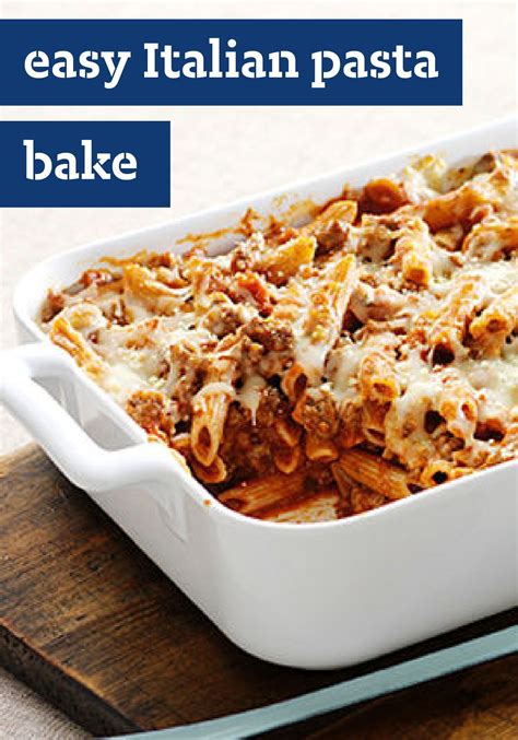 Easy Italian Pasta Bake Recipe Baked Pasta Recipes Recipes Easy Meals