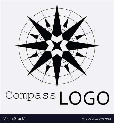 Black And White Compass Logo Icon Rose Royalty Free Vector