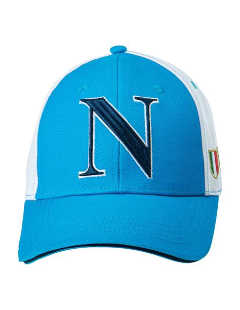 Cappello Baseball Scudetto SSC Napoli Bicolore Bianco E Azzurro