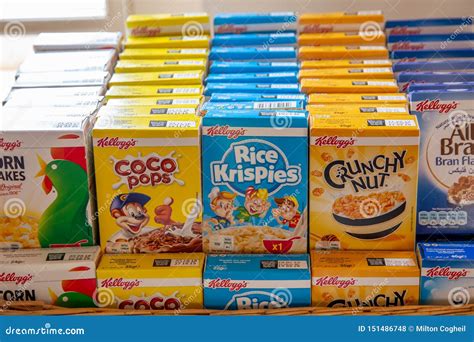 Kellogg`s Cereal Variety Pack Single Serve Boxes Editorial Stock Photo