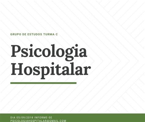 Psicologia Hospitalar Grupo De Estudos Temas 1 Turma C Online Sympla