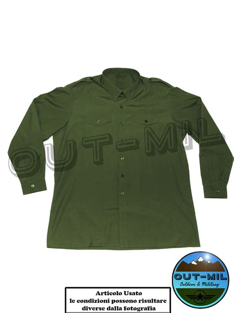 Camicia Militare Verde Originale Esercito Militare Inglese Usata OUT