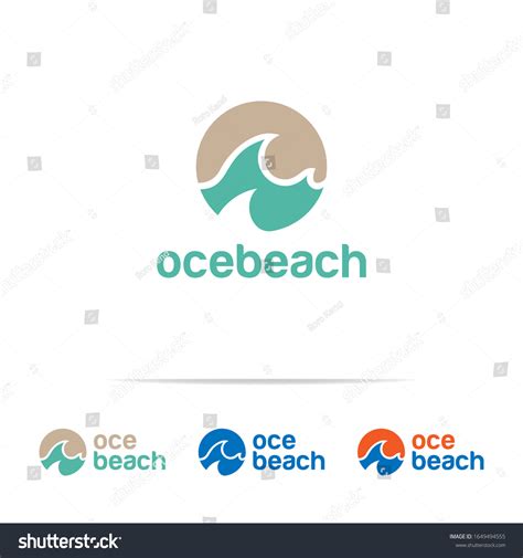 Ocean Sea Beach Logo Design Vector Stock Vector Royalty Free