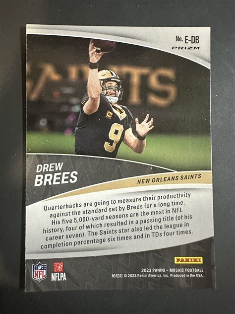 2023 7747B Panini Mosaic Elevate Green PRIZM Drew Brees New Orleans