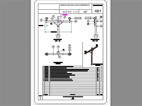 Armado Bifasico De Media Tension En Autocad Librer A Cad