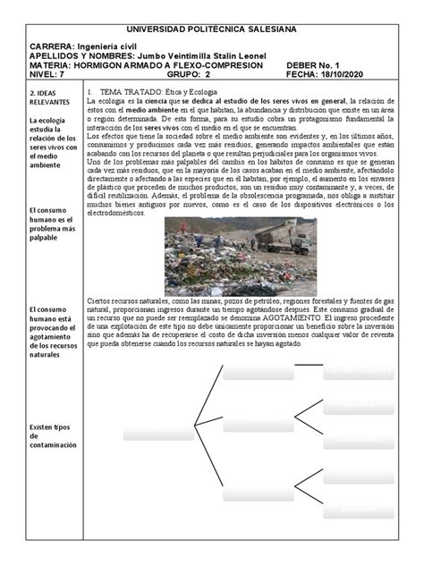 Ficha Ecologia Pdf Ecología Contaminación