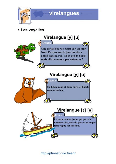 Tics En Fle Prononciation Virelangues Audio à Lire à Télécharger