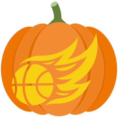 Basketball Logo with Flame Trail Pumpkin Stencil | Free Printable ...