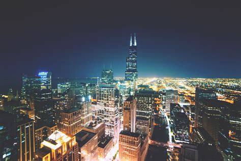 Chicago By Night Royalty-Free Stock Photo