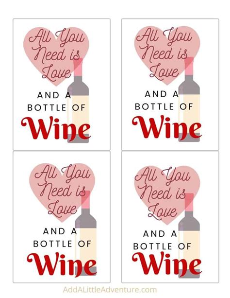 Valentine Wine Labels Valentines Day T Idea Add A Little Adventure