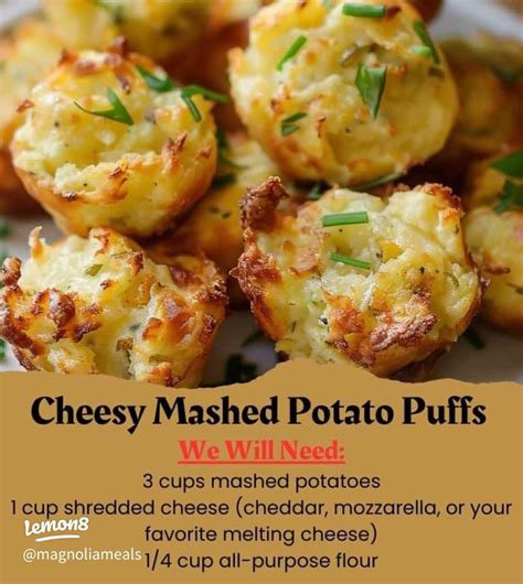 Lemon Cheesy Mashed Potato Puffs Magnolia Meals In