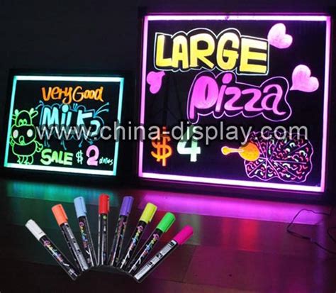 Display Led Writing Board With Fluorescent Marker Pens Illuminated