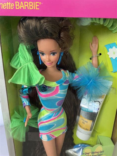 Vintage Totally Hair Brunetka 1991 Lalka Barbie Nrfb Dep Styl Żel