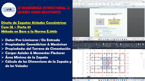 Diseño De Zapatas Aisladas Concéntricas Caso Ia Método De La Ntp E060 Parte 01 Youtube