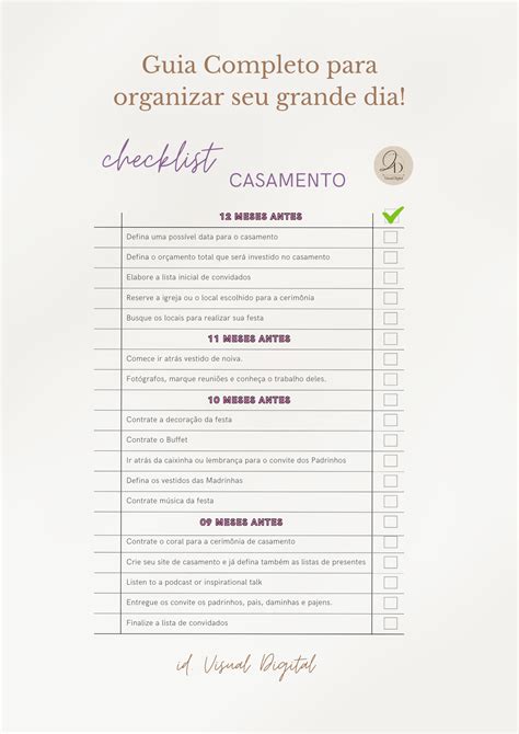 Checklist Para Casamento Daniele De Souza Pereira Hotmart