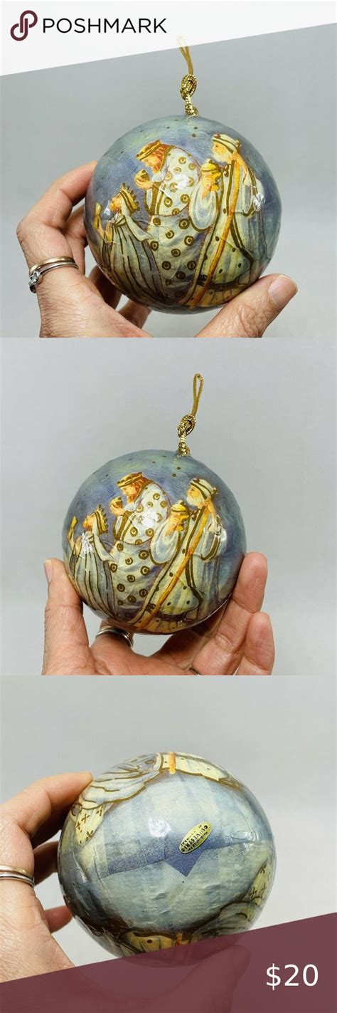 Vintage Silvestri Nativity Christmas Ball Ornament 3 Wise Men