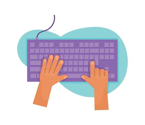 Hands Typing Keyboard 11456874 Vector Art At Vecteezy