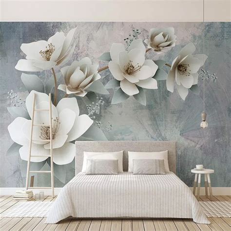 3D Wallpaper Flowers Wall Painting European Style Retro Fashion ...