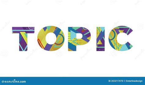 Topic Concept Retro Colorful Word Art Illustration Stock Vector