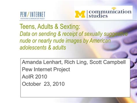 Teens Adults And Sexting Data On Sending And Receipt Of Sexually