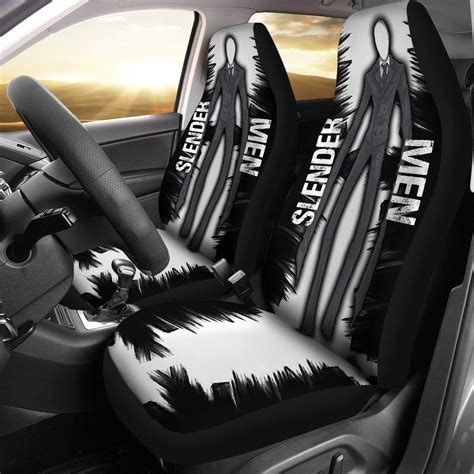 Horror Movie Slender Men Black White Car Seat Covers Oralie Shop