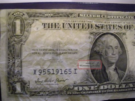 United States One Dollar Silver Certificate X I