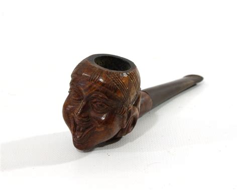 Antique Carved Wood Pipe Tobacco Smoking Pipe Theatrical Etsy