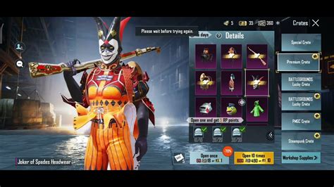 New Premium Crate Opening Bgmi Fluorescent Jester Set Free