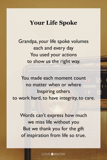 In Loving Memory Funeral Poems For Grandfather Lovetoknow 2023