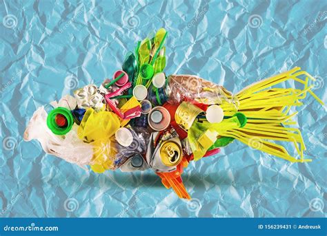 A Plastic Fish Made of Disposable and Waste Plastics, Ecology Concept Stock Illustration ...