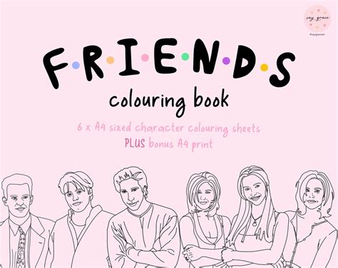 FRIENDS TV Show Colouring Book Digital Instant Download PDF // 90s ...