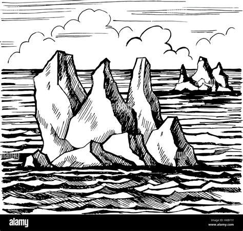 Iceberg sketch hand drawn, cartoon Stock Vector Image & Art - Alamy