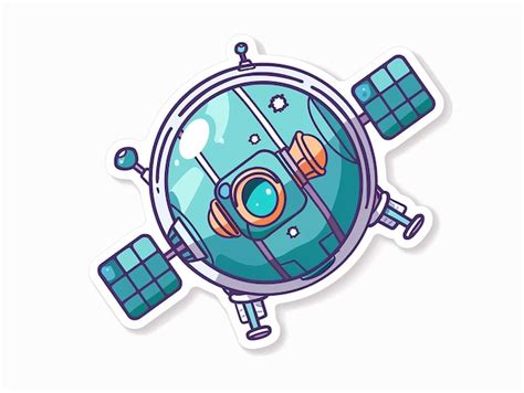 Cartoon Model Of A Charming Blue Satellite Premium Ai Generated Image