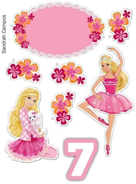 Topo De Bolo Barbie Para Editar E Imprimir Grátis Mimo Kids 5E4